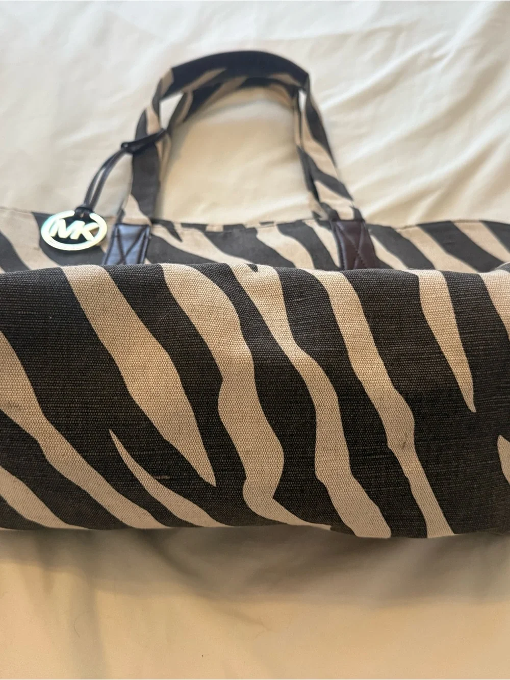 Michael Kors | Black & White Zebra Canvas Tote - Picture 5 of 8